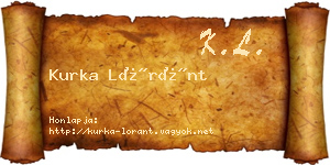 Kurka Lóránt névjegykártya